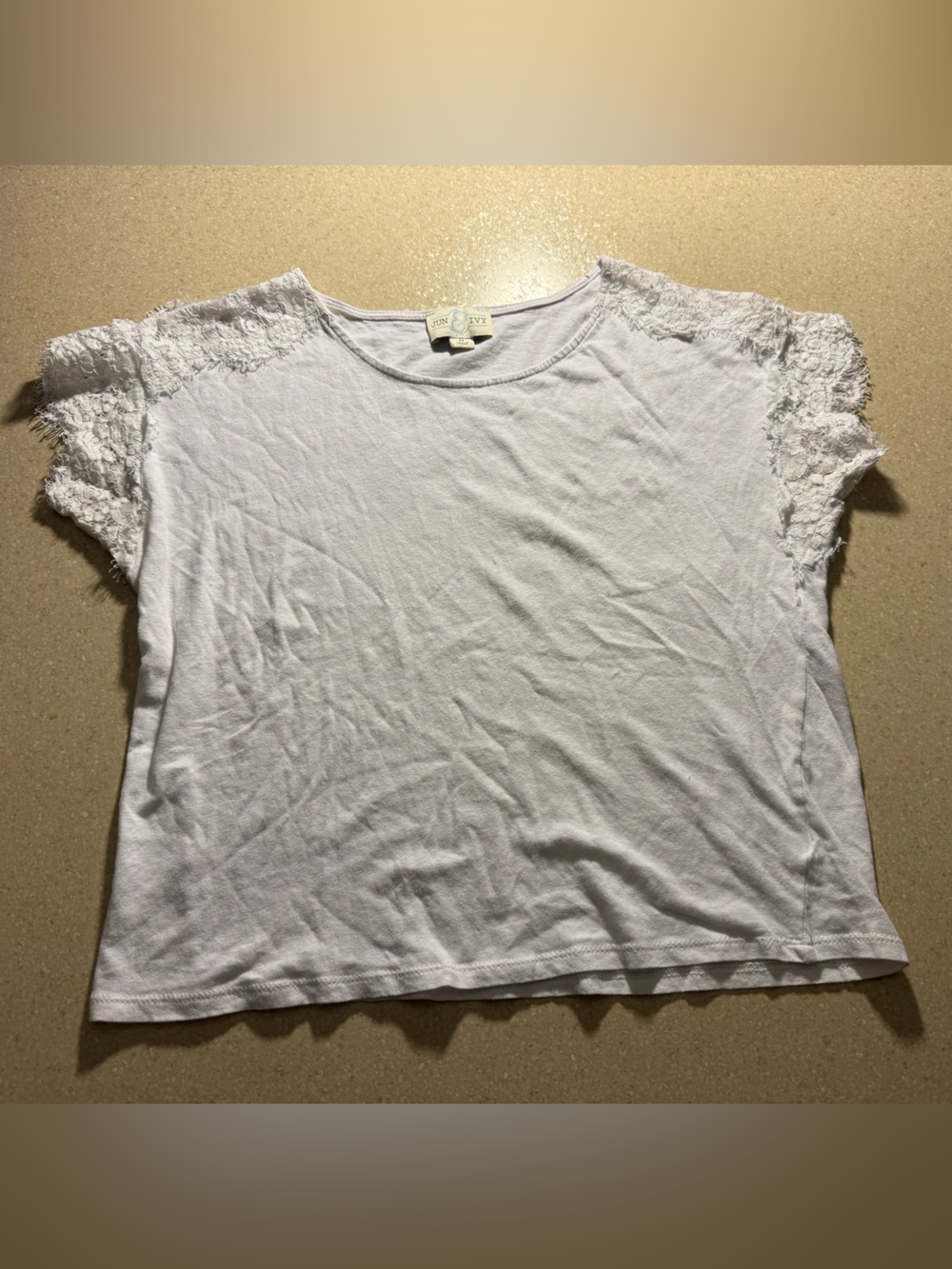 Women’s Lace Sleeve White Top